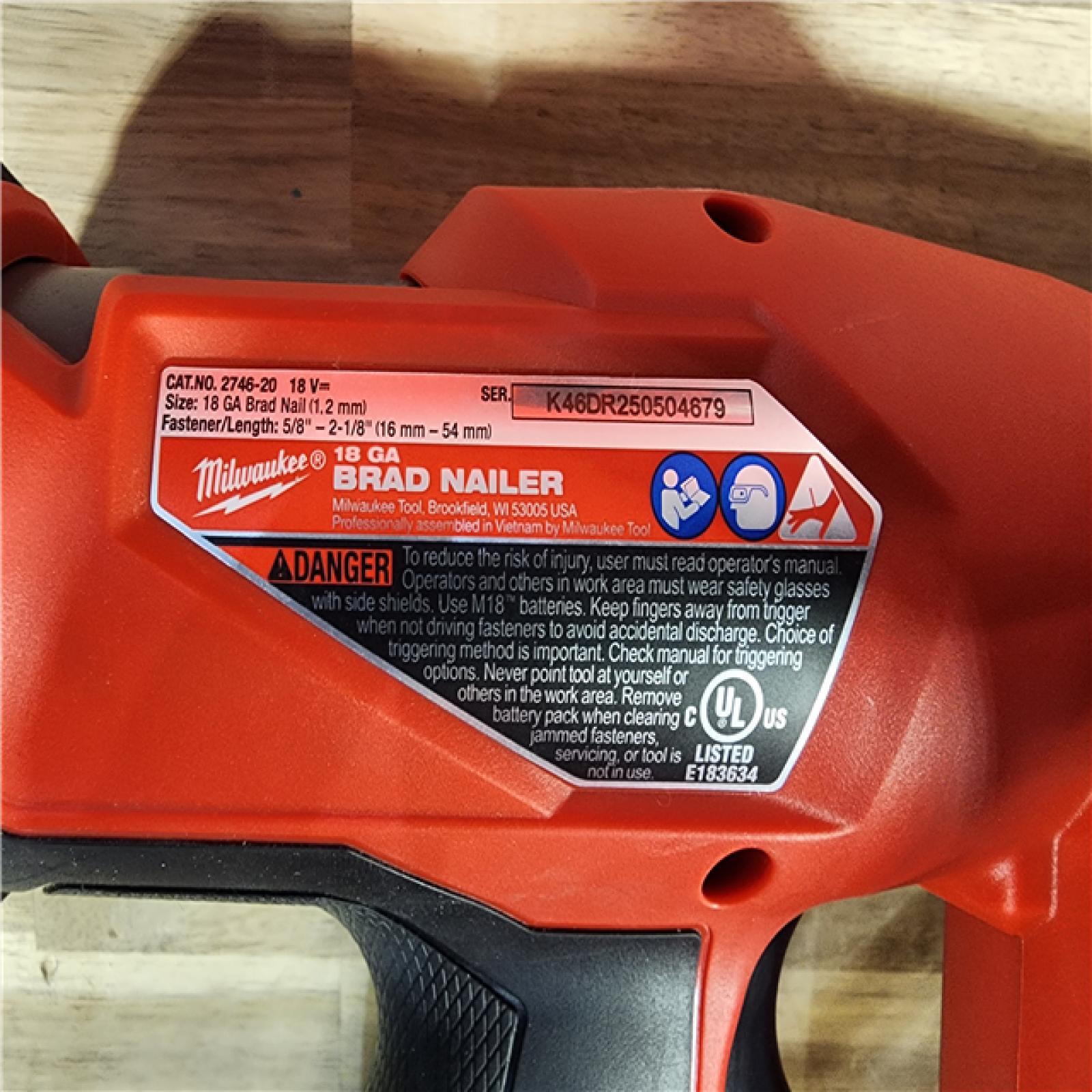 HOUSTON LOCATION - AS-IS Milwaukee M18 Fuel 18V Brushless 18-Gauge Brad Nailer 2746-20 (Bare Tool)