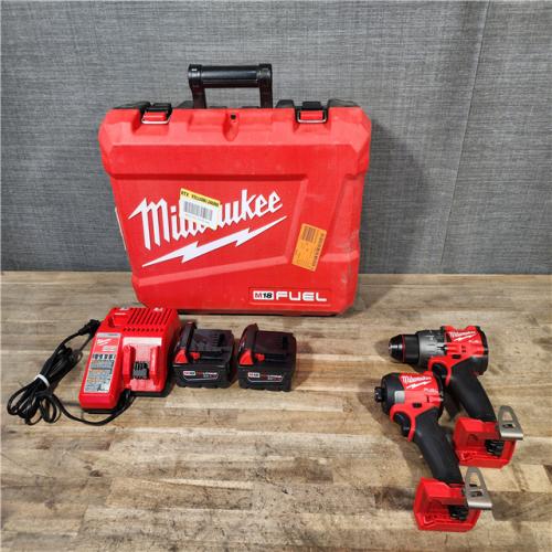 HOUSTON LOCATION - AS-IS (APPEARS LIKE NEW) MILWAUKEE FUEL 18V Lithium-Ion Brushless Cordless Hammer Drill and Impact Driver Combo Kit