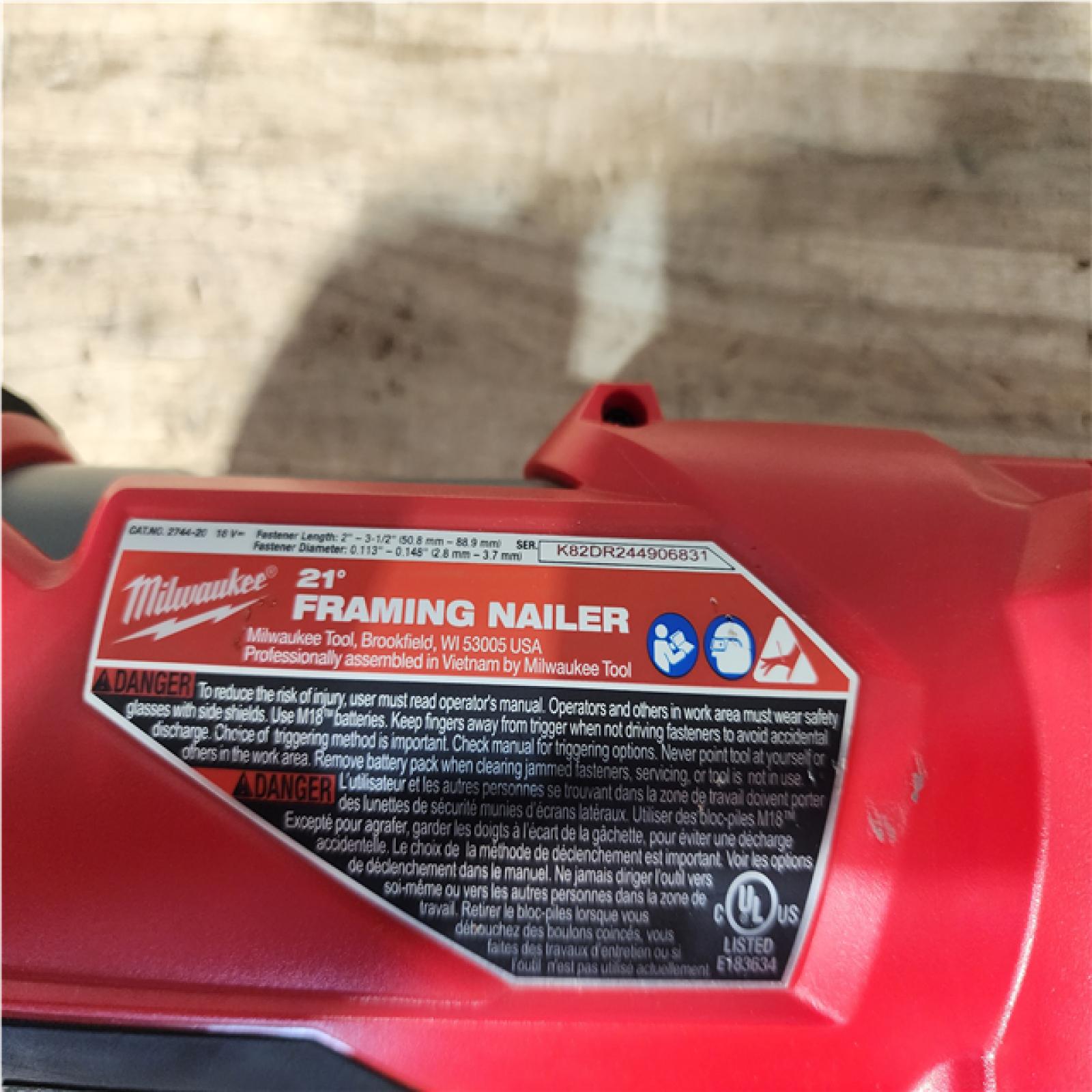 Houston Location AS-IS Milwaukee FUEL 3-1/2 in. 18-Volt 21-Degree Lithium-Ion Brushless Cordless Framing Nailer (Tool-Only)