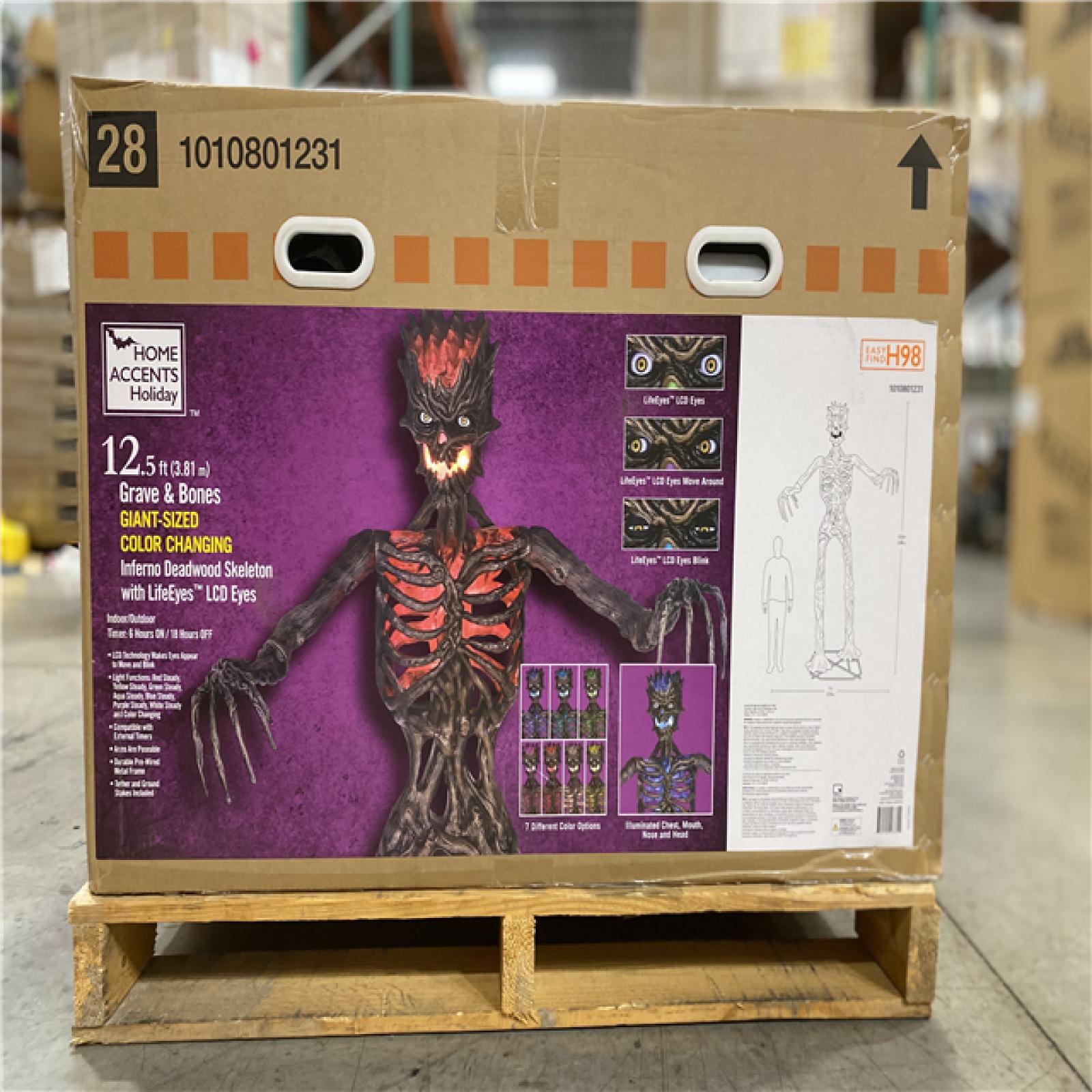 DALLAS LOCATION - Home Accents Holiday 12.5 ft. Giant-Sized Inferno Deadwood Skeleton