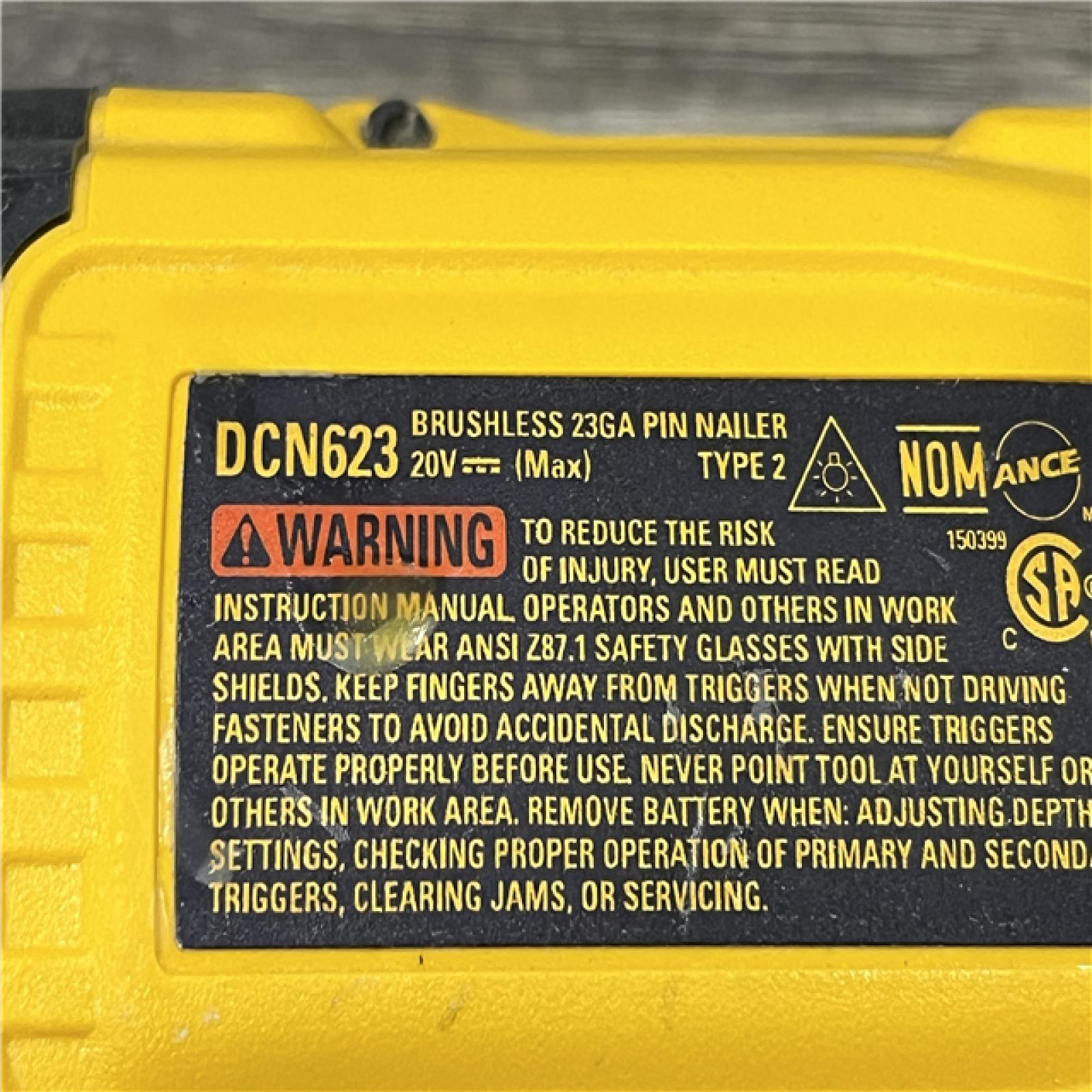 AS-IS DEWALT ATOMIC 20V MAX Lithium Ion Cordless 23 Gauge Pin Nailer (Tool Only)