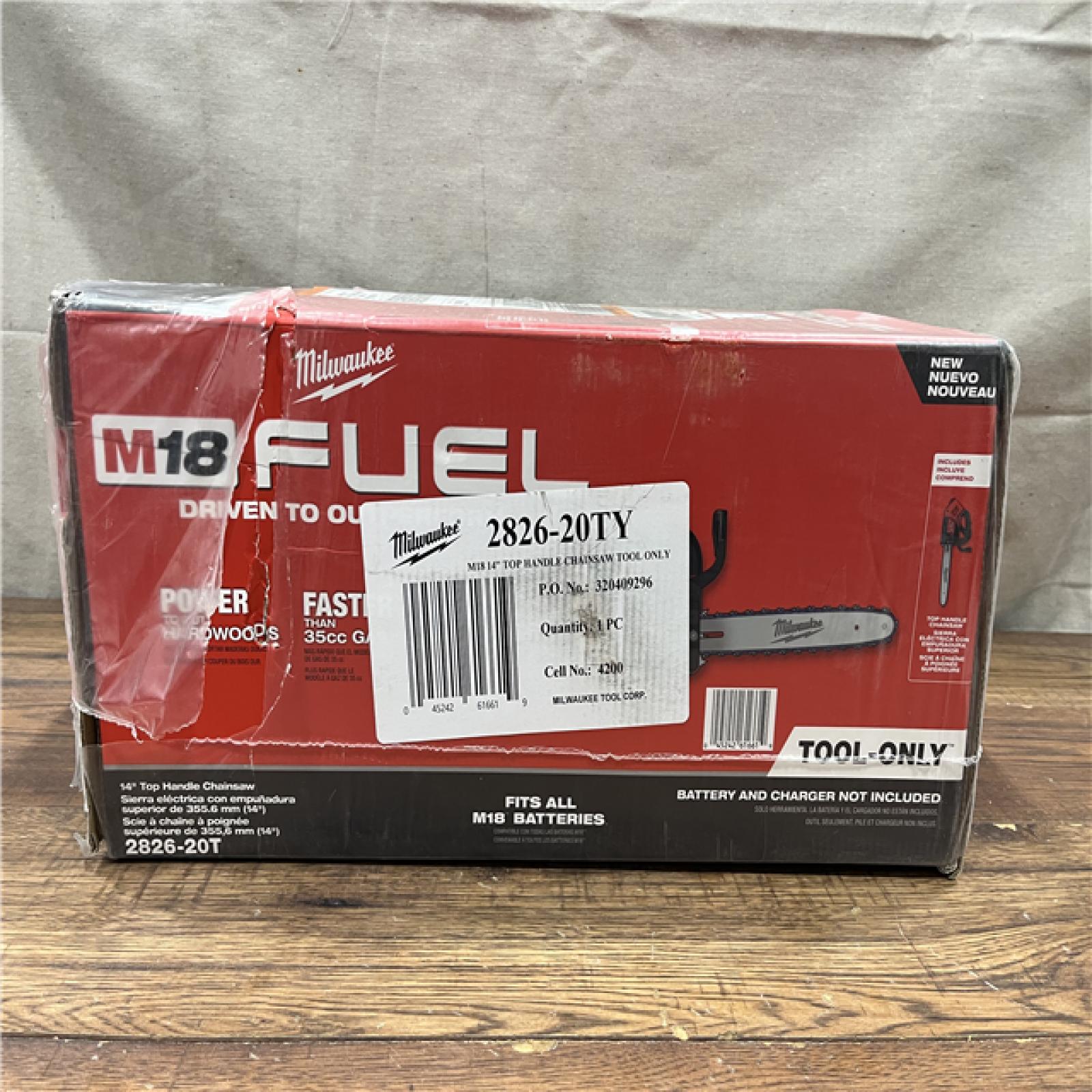 NEW Milwaukee Tool 2826-20T M18 FUEL 14  Top Handle 18-Volt Lithium-Ion Brushless Electric Cordless Chainsaw (Tool-Only)