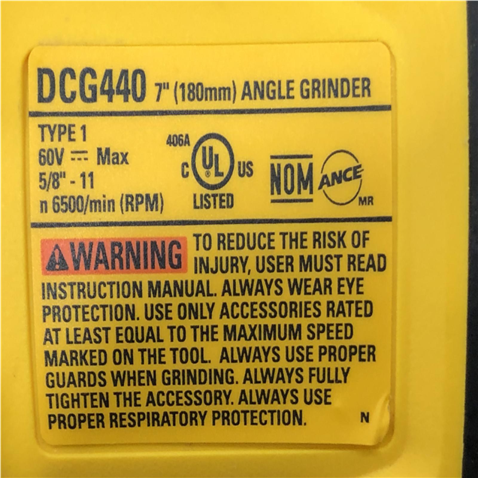 AS-IS DEWALT FLEXVOLT 60V Cordless 7 in. Angle Grinder (Tool-Only)