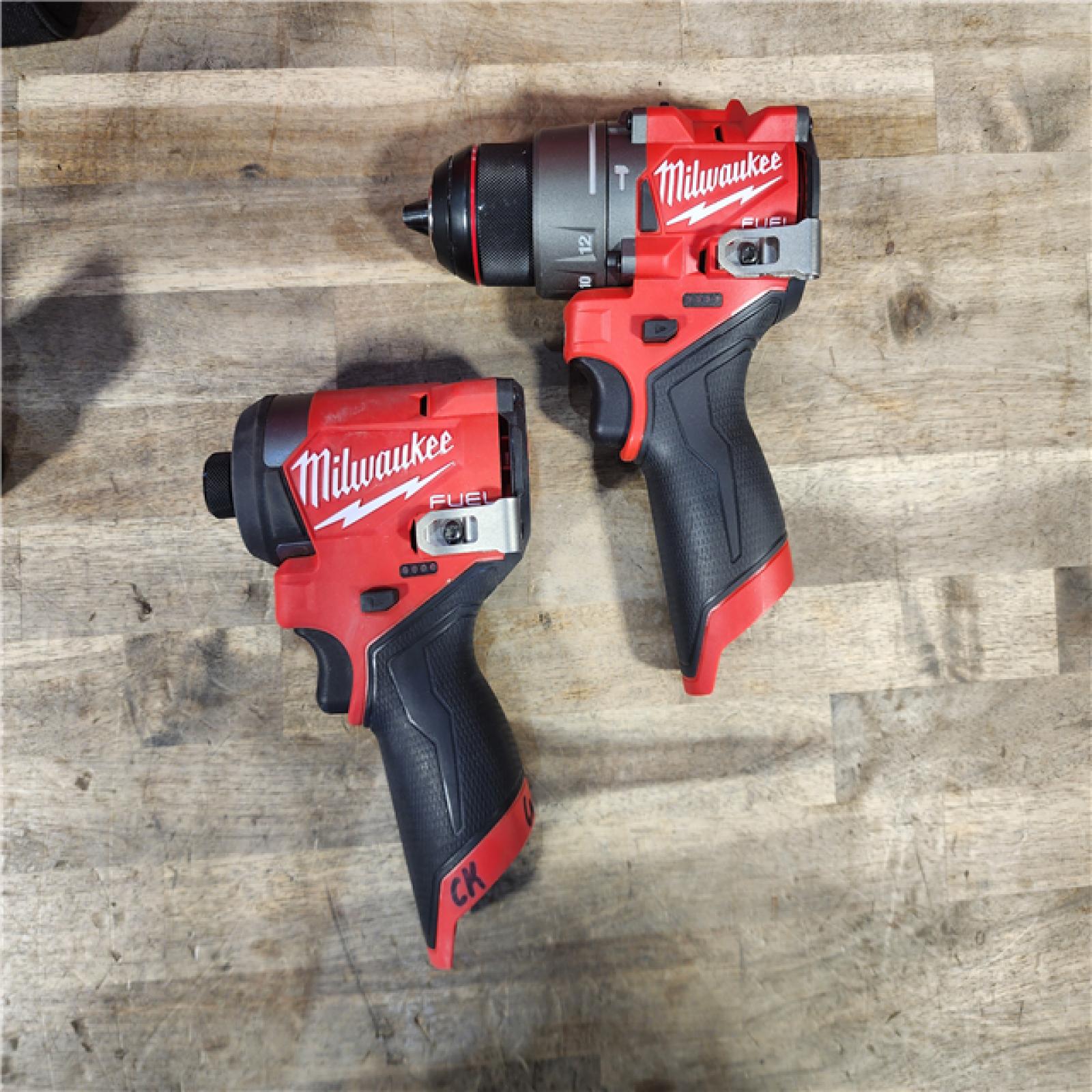 HOUSTON LOCATION - AS-IS Milwaukee 3497-22 12V Brushless Hammer Drill and Impact Driver Combo Kit