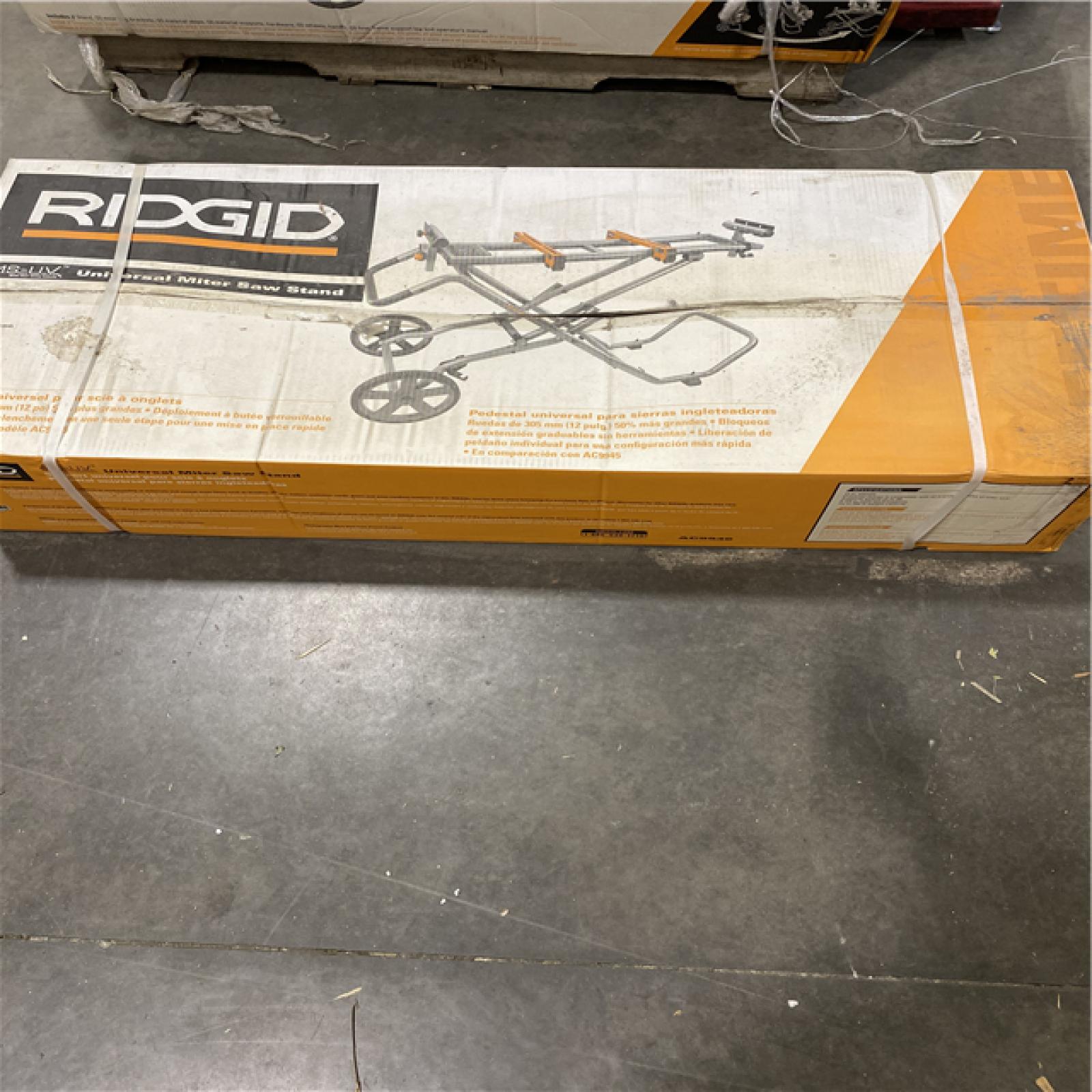 NEW- RIDGID Foldable Mobile Miter Saw Stand with Mounting Braces