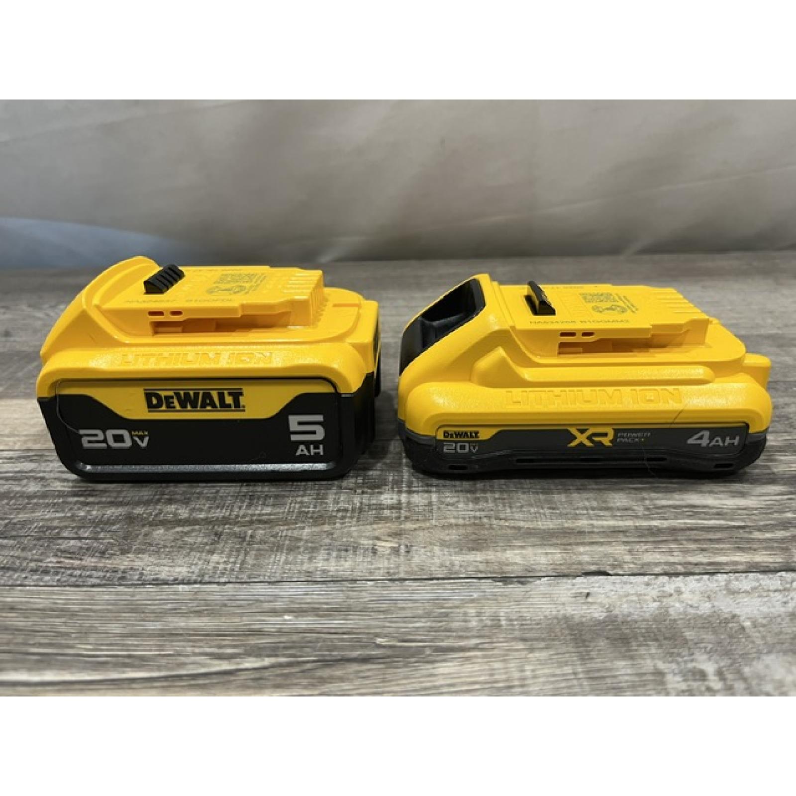 AS-IS DEWALT 20V MAX Lithium-Ion Starter Kit with 4.0 Ah and 5.0 Ah Batteries and Charger