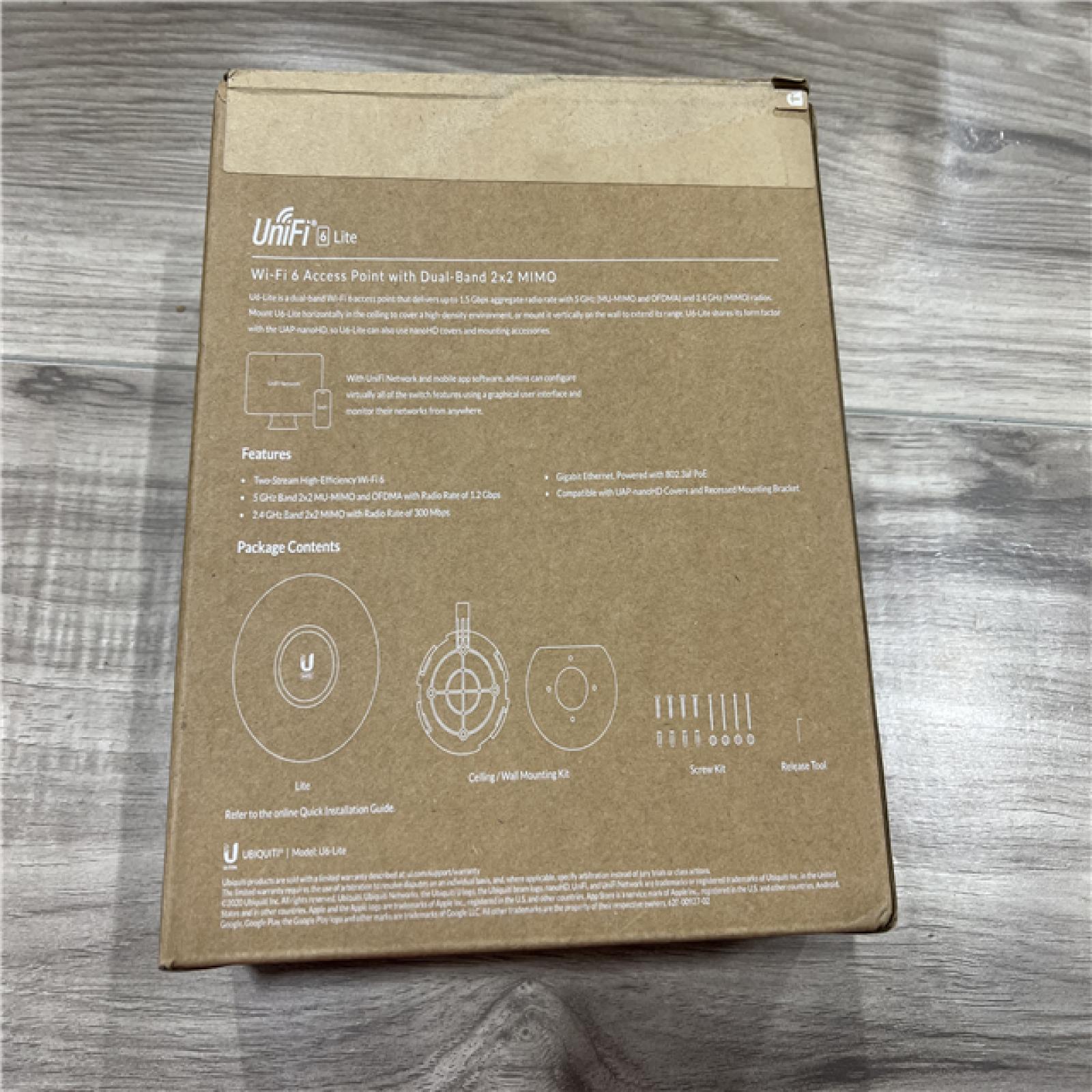 NEW Ubiquiti U6-LITE UniFi Wi-Fi 6 Lite Dual Band Access Point 2x2 High-efficency (POE Injector Not Included)