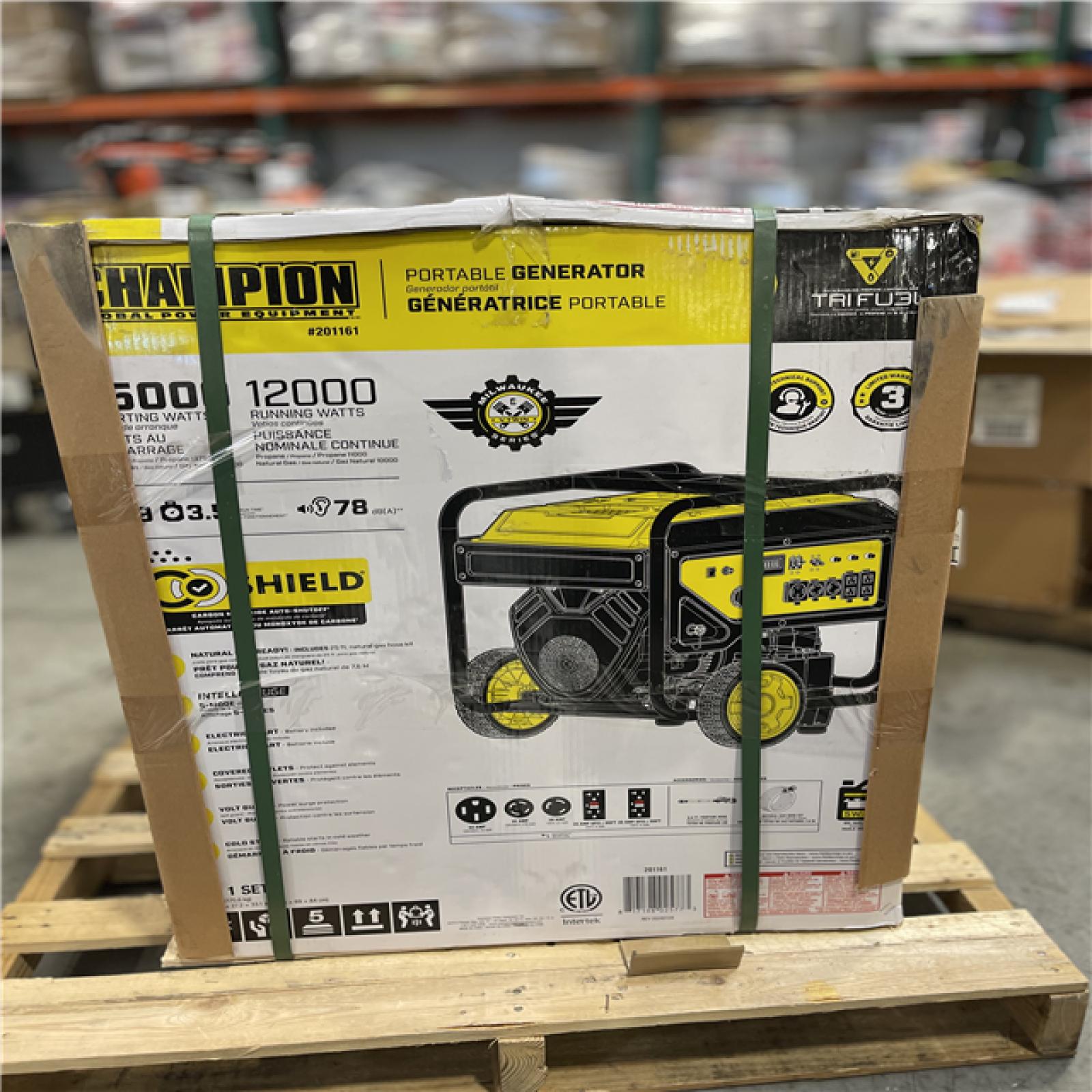 DALLAS LOCATION- NEW!- Champion 15 000/12 000-Watt Electric Start Tri-Fuel Portable Generator