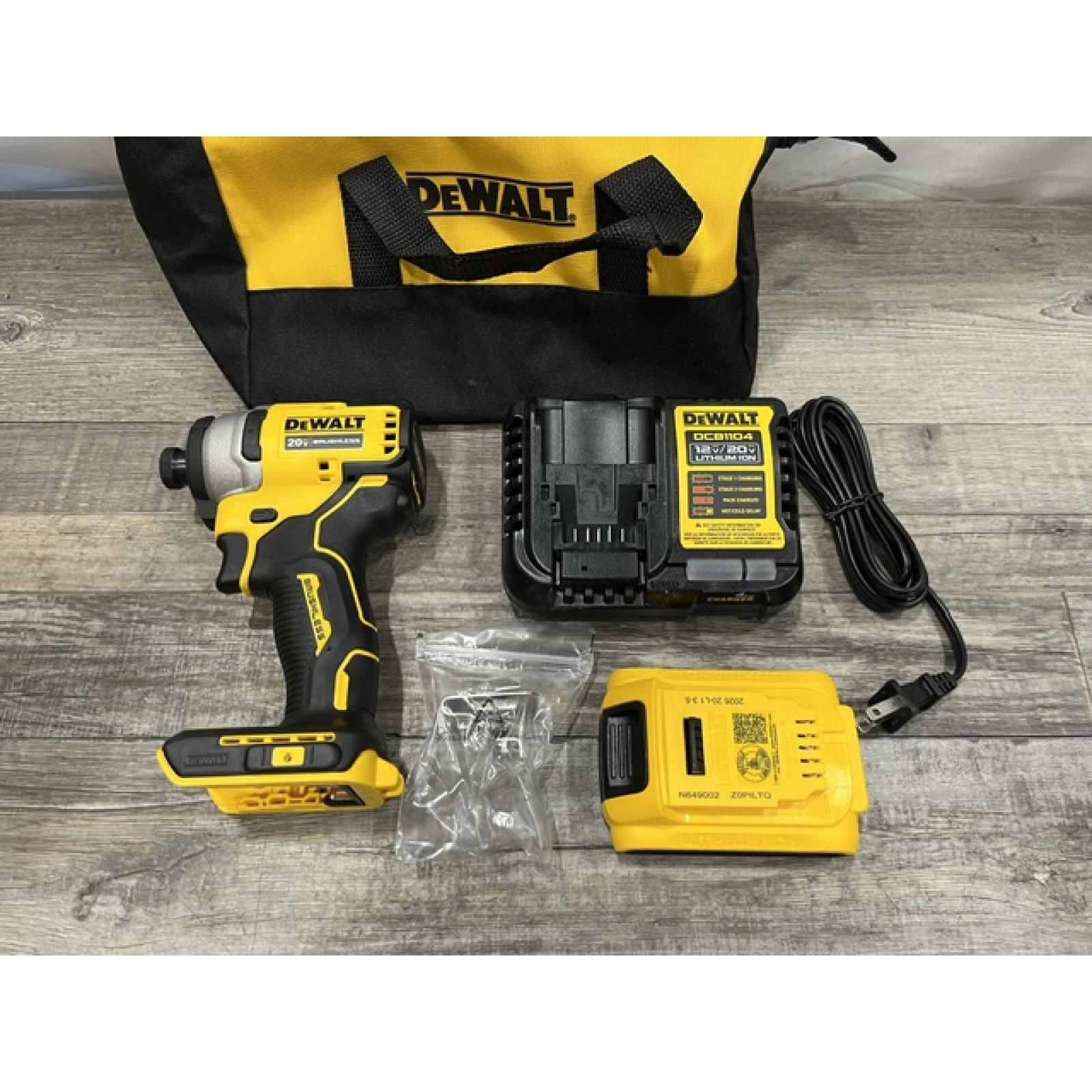 AS-IS DEWALT Atomic 20V Max Lithium-Ion Brushless Cordless Compact 1/4 in. Impact Driver Kit