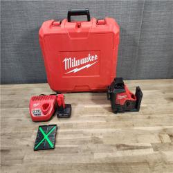 HOUSTON LOCATION - AS-IS Milwaukee-3632-21 M12 Green Beam Laser 360° 3-Plane Kit