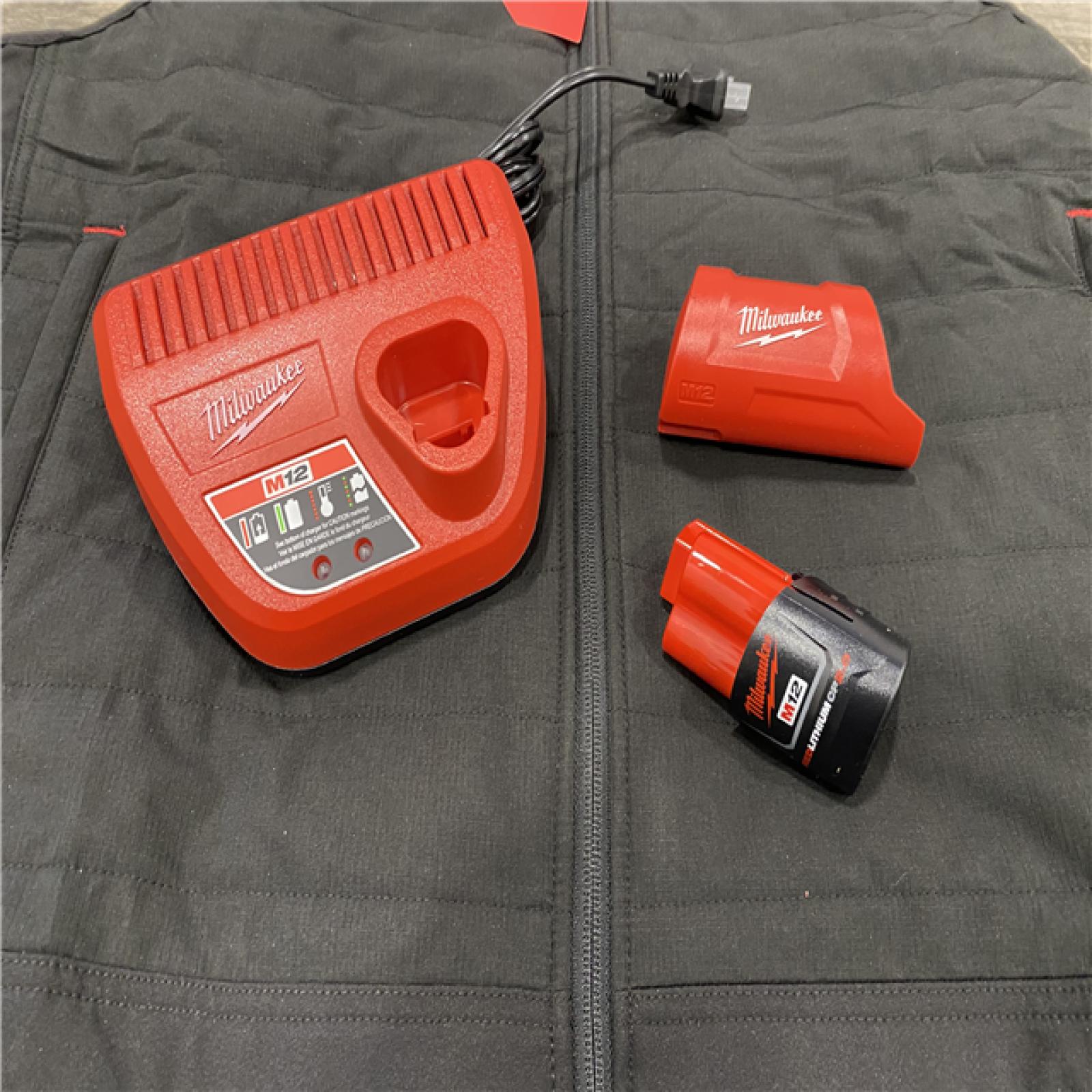 AS-IS Milwaukee Men's Large 12-Volt Lithium-Ion Cordless Axis Black Heated Vest Kit