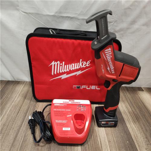 AS-IS- Milwaukee M12 FUEL 12-Volt Lithium-Ion Brushless Cordless HACKZALL Reciprocating Saw Kit W/ Free M12 4.0Ah Compact Battery