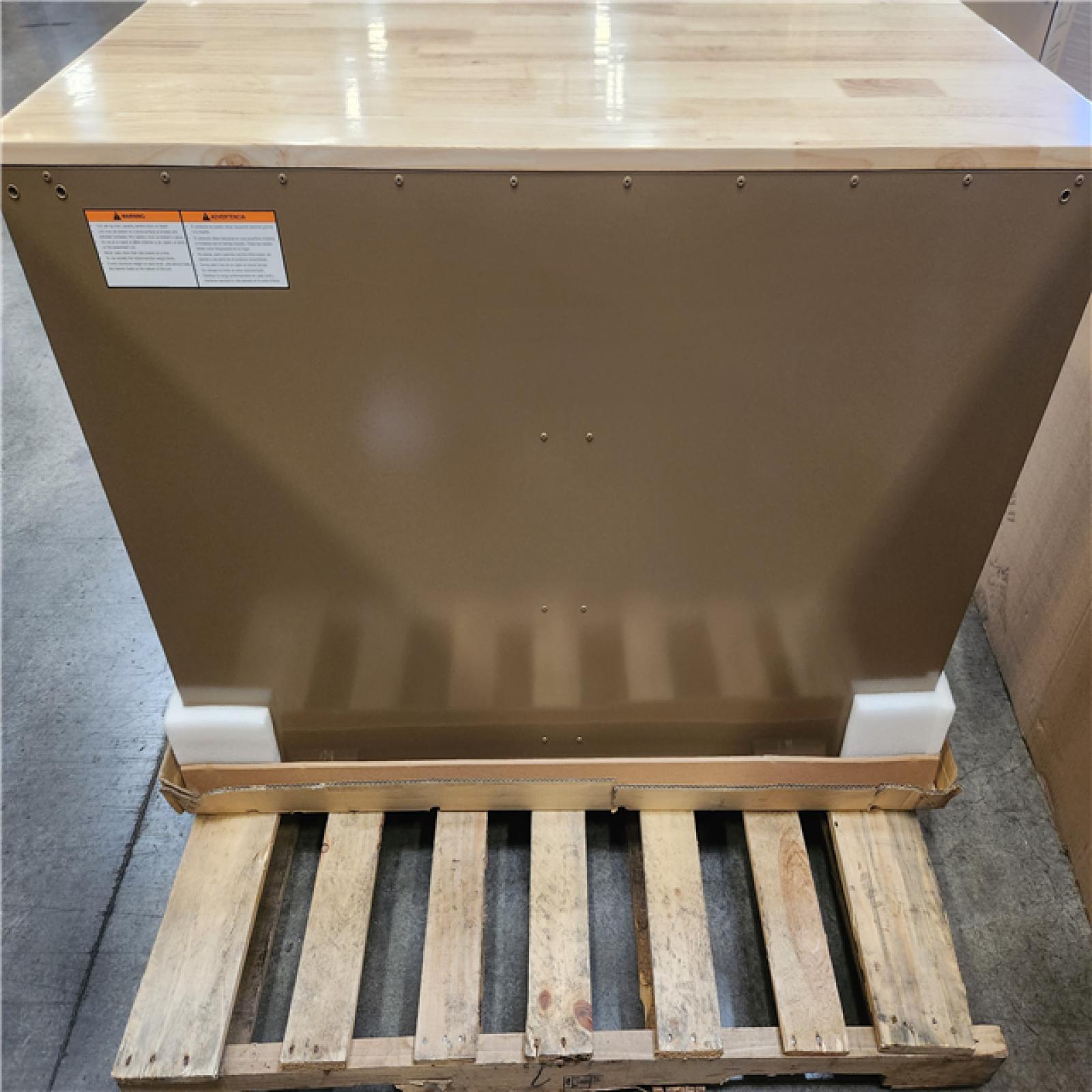 Phoenix NEW Husky Standard Duty 46 in. W x 18 in. D 9-Drawer Gloss Tan Mobile Workbench Cabinet with Solid Wood Top