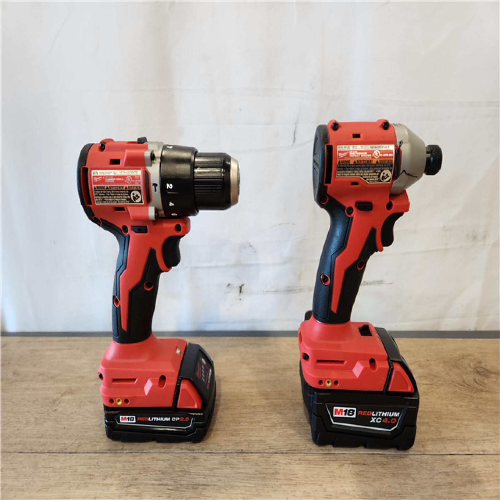 AS-IS- Milwaukee  18-Volt Lithium-Ion Brushless Cordless Compact Hammer Drill/Impact Combo Kit