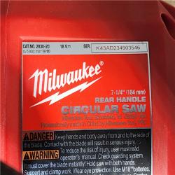 HOUSTON LOCATION - AS-IS (APPEARS LIKE NEW) Milwaukee 2830-20 Rear Handle Circular Saw M18 FUEL 7-1/4 Cordless Brushless Tool Only
