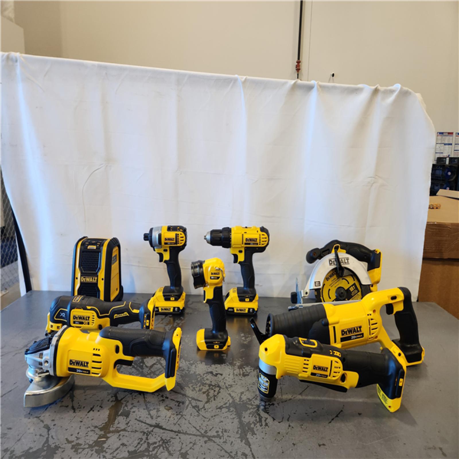 AS-IS- Dewalt 20V MAX 9-Tool Power-Tool Combo Kit W/ Soft Case Including 2 Batteries & Charger