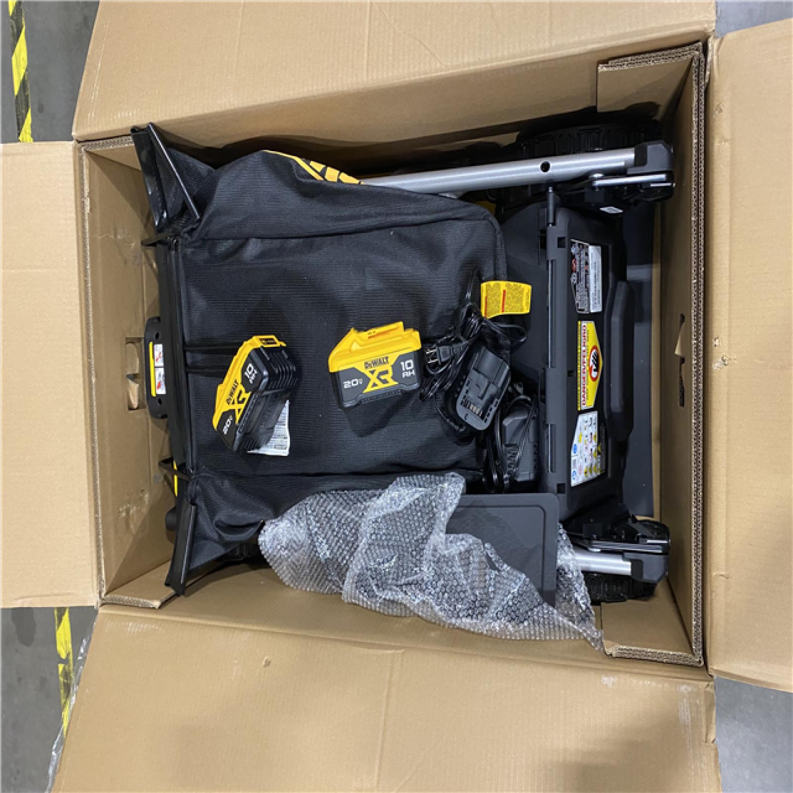 As-Is- DEWALT 2x20V MAX 21 in. Cordless Battery Powered Push Lawn Mower Kit with (2) 10 Ah Batteries and Chargers