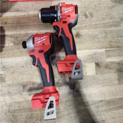 HOUSTON LOCATION - AS-IS M18 18-Volt Lithium-Ion Brushless Cordless Compact Hammer Drill/Impact Combo Kit (2-Tool) with (2) Batteries  Bag