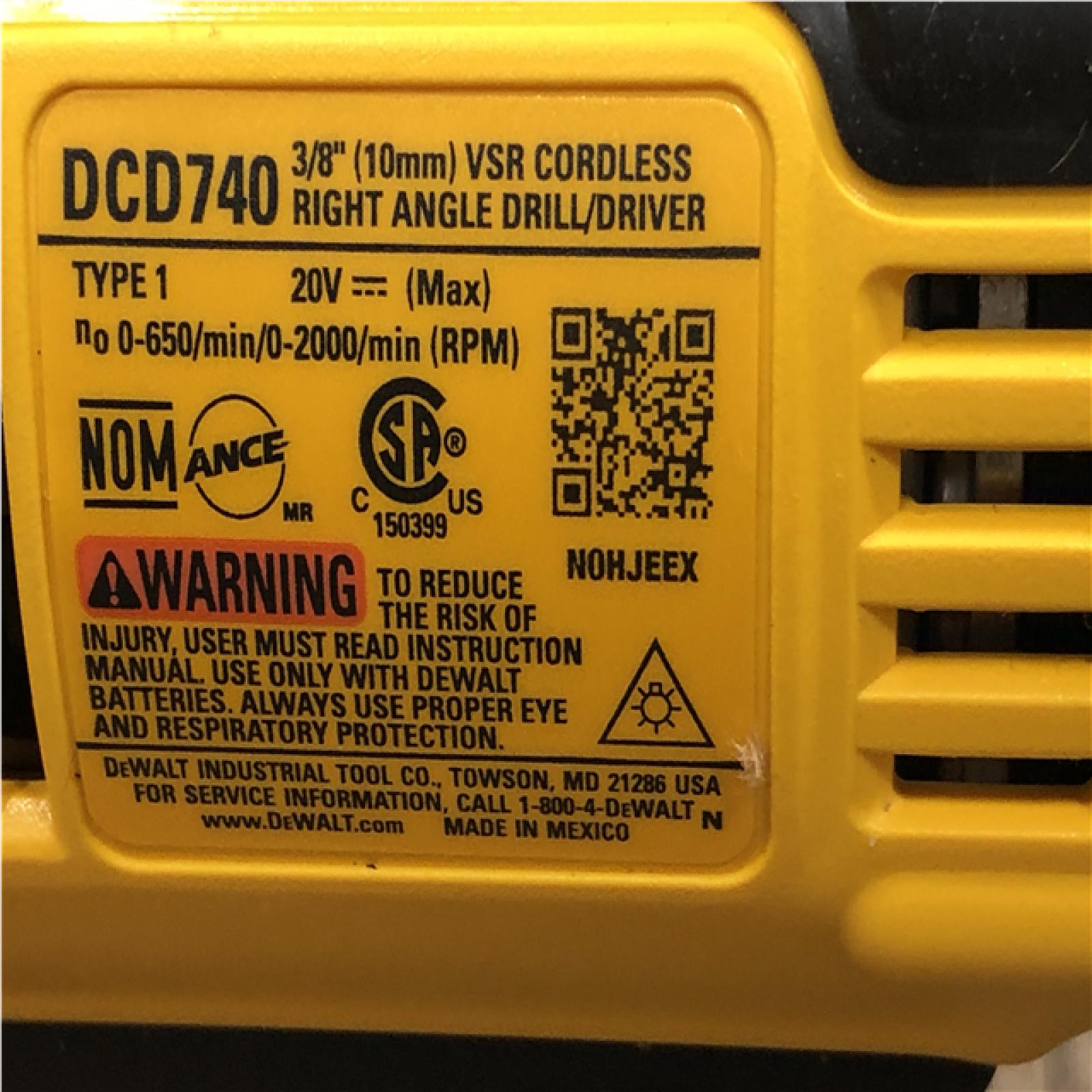 AS-IS DEWALT 20V MAX Cordless 3/8 in. Right Angle Drill/Driver (Tool Only)