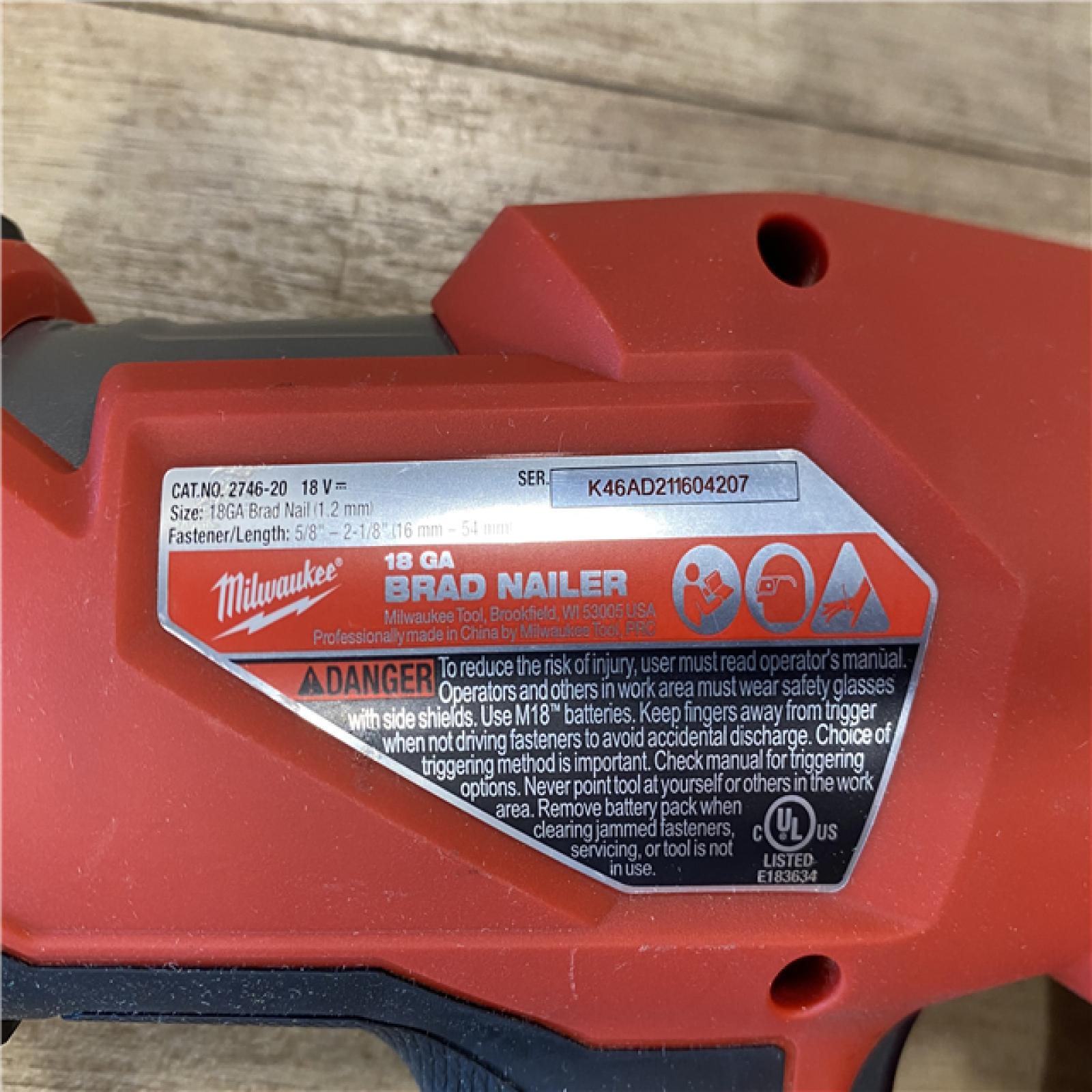 AS-IS Milwaukee FUEL 18-Volt Lithium-Ion Brushless Cordless Gen II 18-Gauge Brad Nailer (Tool-Only)