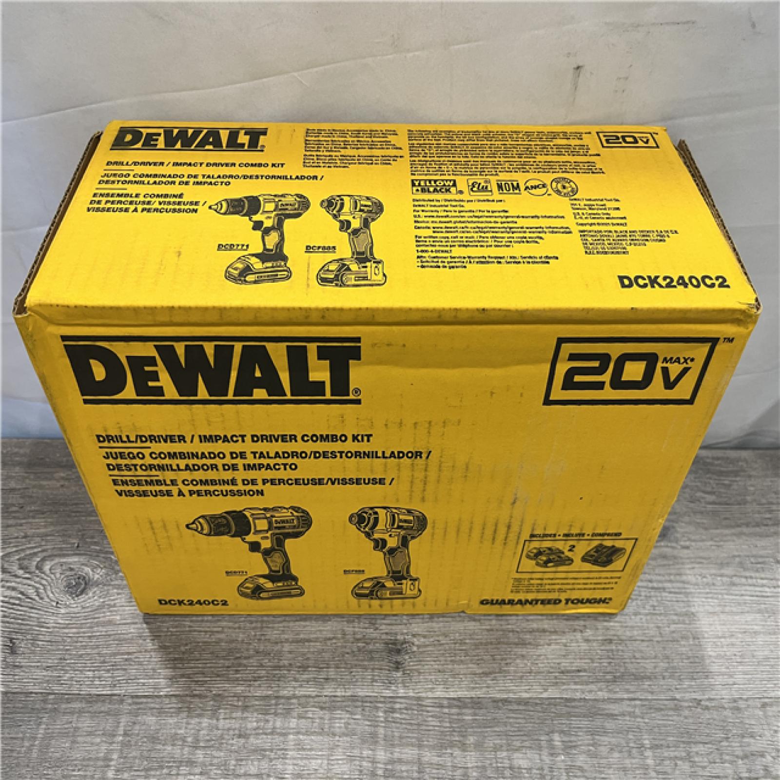 NEW - DEWALT 20V MAX Cordless Drill/Impact 2 Tool Combo Kit