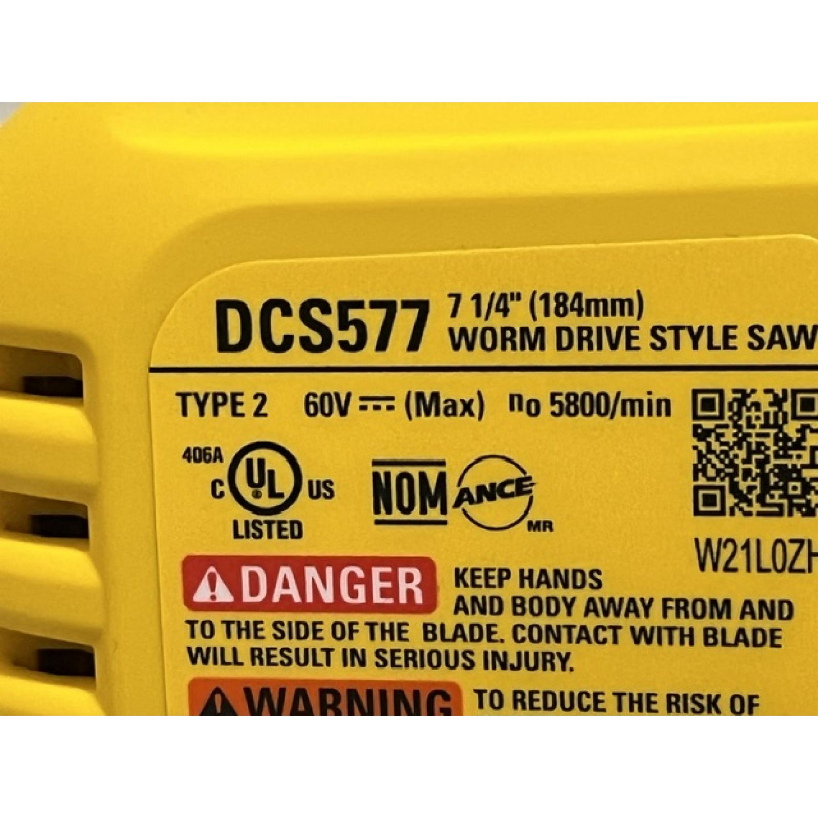 AS-IS DEWALT FLEXVOLT 60V MAX Cordless Brushless 7-1/4 in. Wormdrive Style Circular Saw (Tool Only)