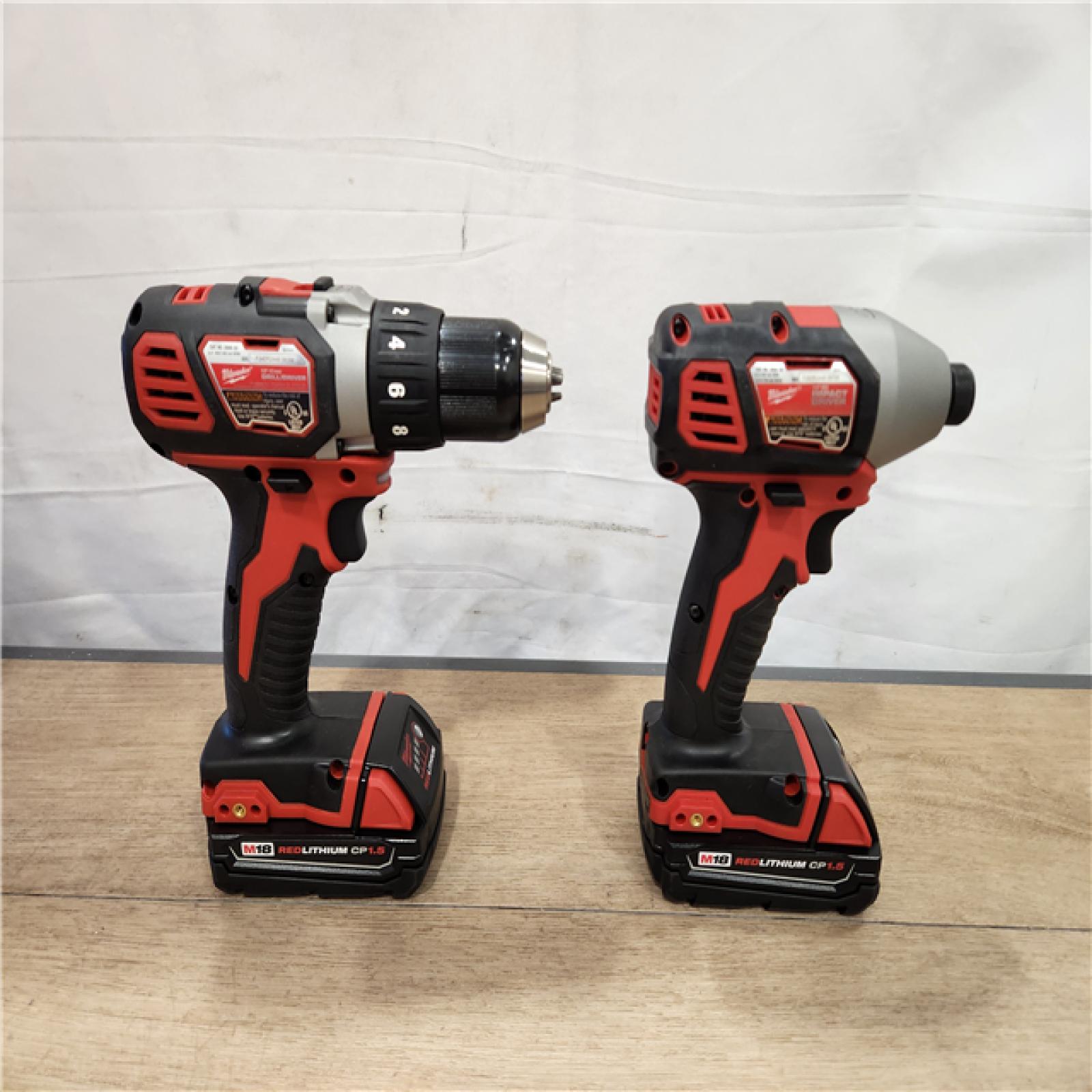 AS-IS- Milwaukee 18V Lithium-Ion Cordless Drill Driver/Impact Driver Combo Kit