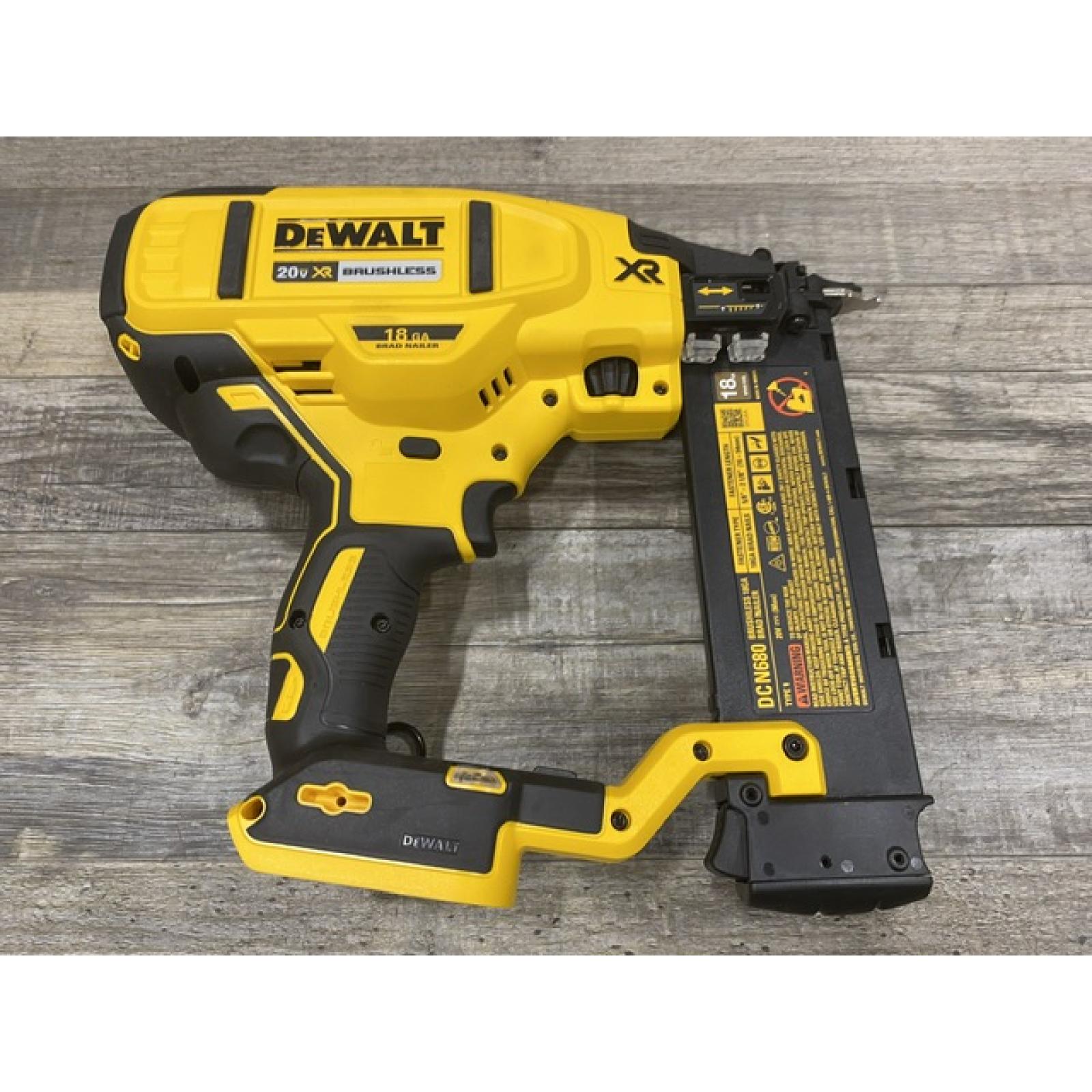 AS-IS DEWALT 20V MAX XR Lithium-Ion Electric Cordless 18-Gauge Brad Nailer (Tool Only)