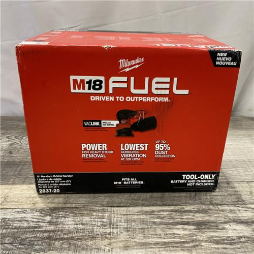NEW - Milwaukee 18V Lithium-Ion Brushless Cordless FUEL 5 in. Random Orbit Sander (Tool-Only)