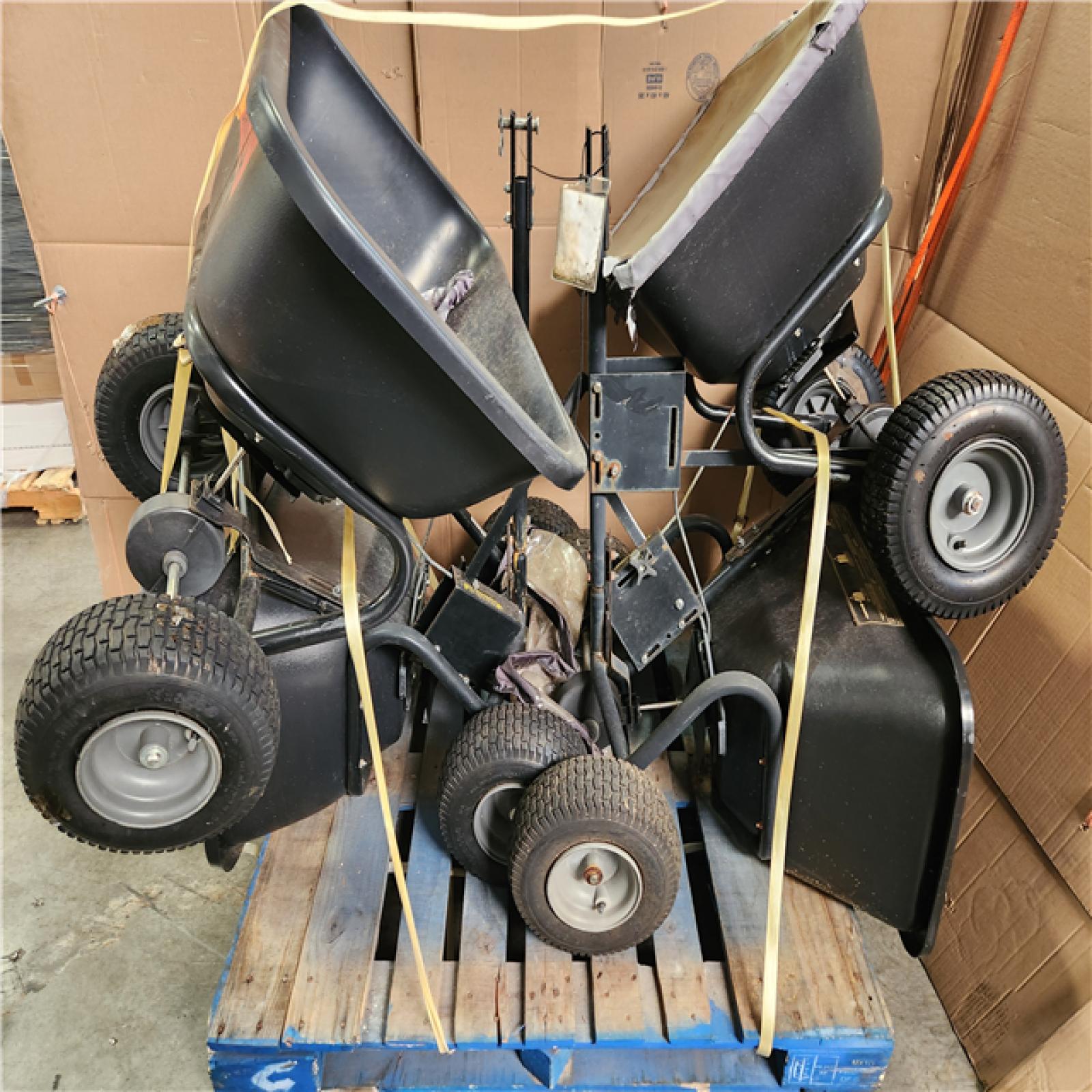 Phoenix AS-IS 4 Brinly-Hardy 125 lb. Tow-Behind Broadcast Spreader for Lawn Tractors and Zero-Turn Mowers