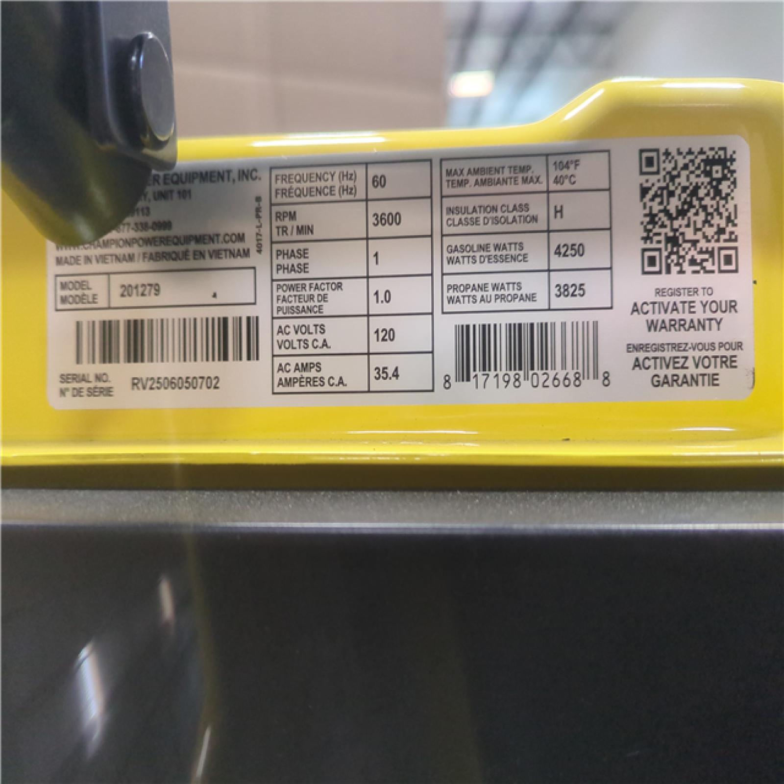 CALIFORNIA AS-IS CHAMPION PORTABLE POWER GENERATOR