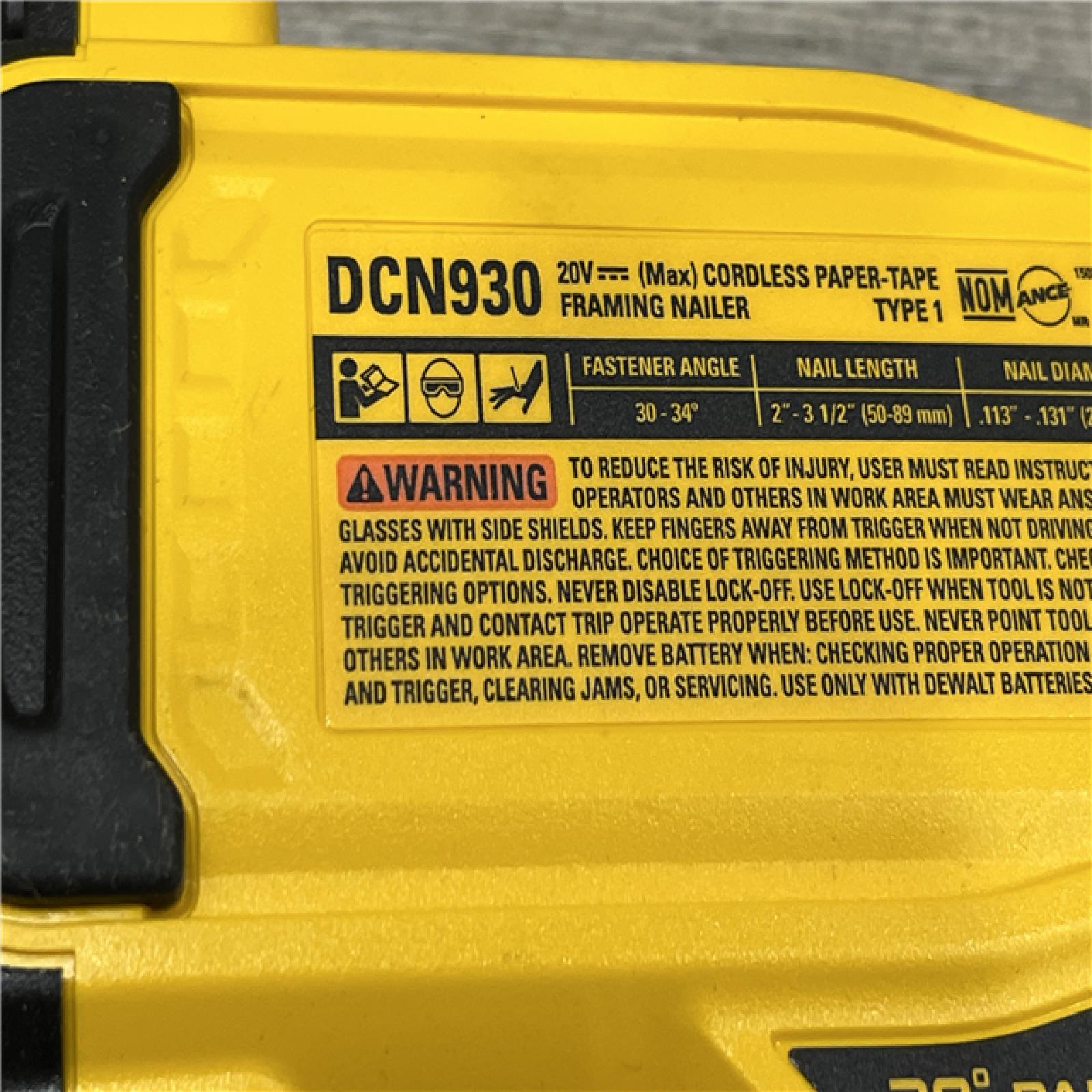 AS-IS DEWALT 20V 30 Degree Cordless Framing Nailer (Tool-Only)