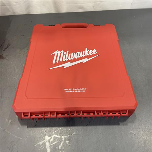 AS-IS - Milwaukee 3/8 in. Drive SAE/Metric Ratchet and Socket Mechanics Tool Set (56-Piece)