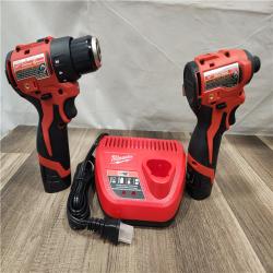 AS-IS- Milwaukee M12 Cordless Brushless 2 Tool Combo Kit