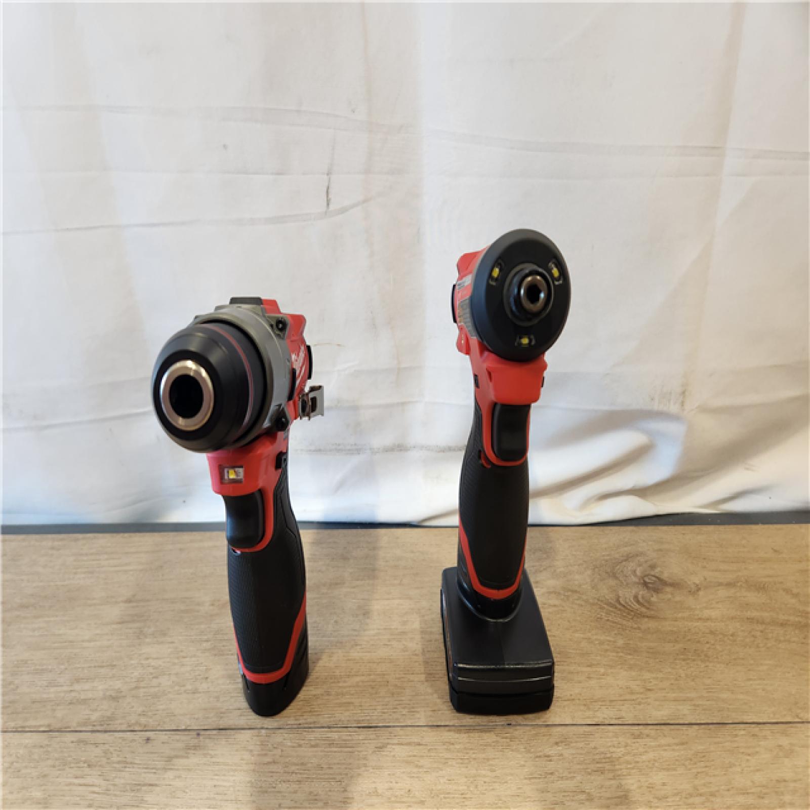 AS-IS- Milwaukee 12V Brushless Hammer Drill and Impact Driver Combo Kit