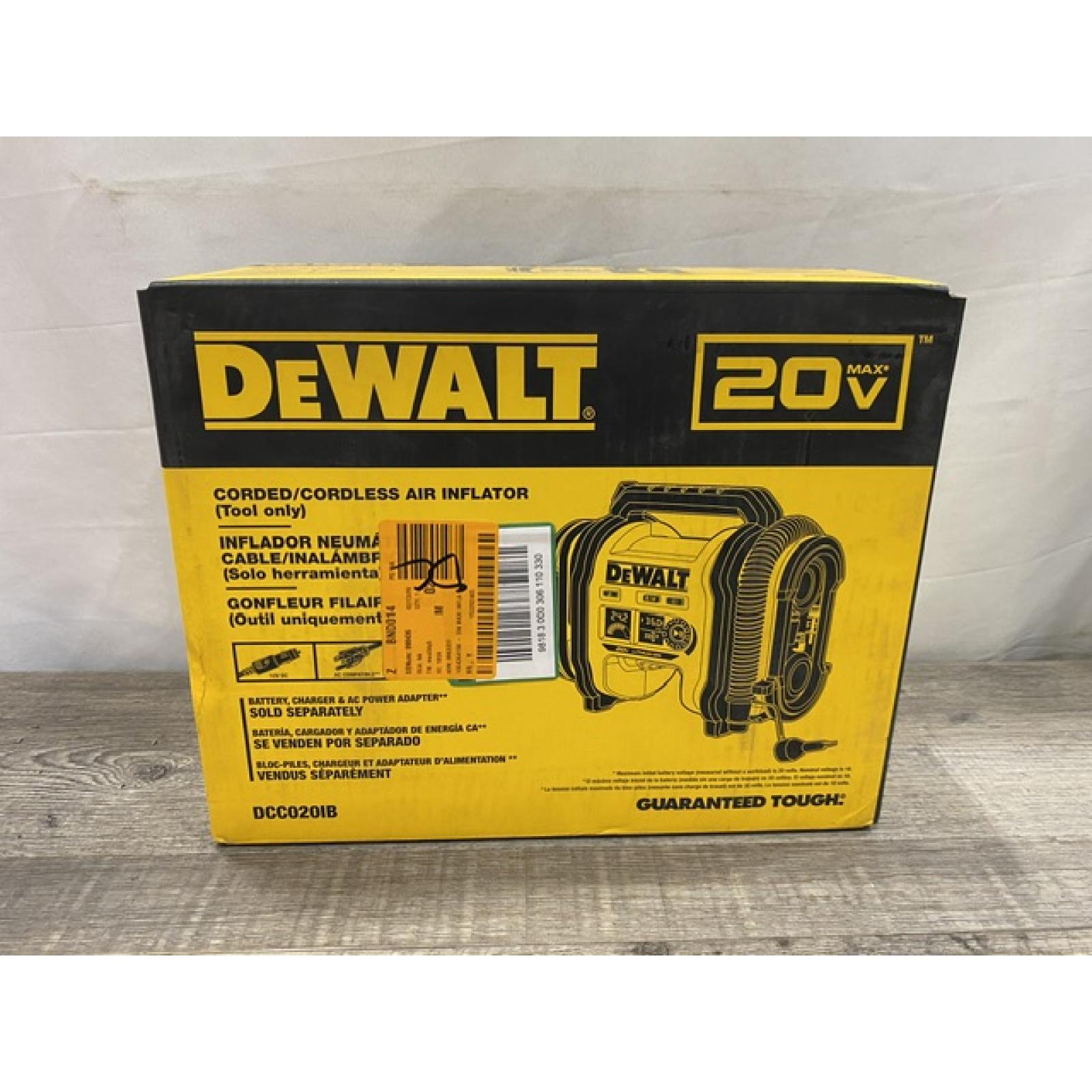 NEW -  DEWALT 20V MAX Cordless Electric Portable Inflator (Tool Only)