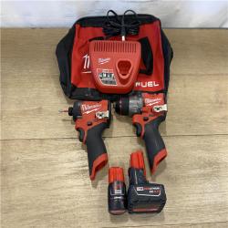AS-IS Milwaukee FUEL 12-Volt Lithium-Ion Brushless Cordless Hammer Drill and Impact Driver Combo Kit