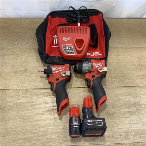 AS-IS Milwaukee FUEL 12-Volt Lithium-Ion Brushless Cordless Hammer Drill and Impact Driver Combo Kit