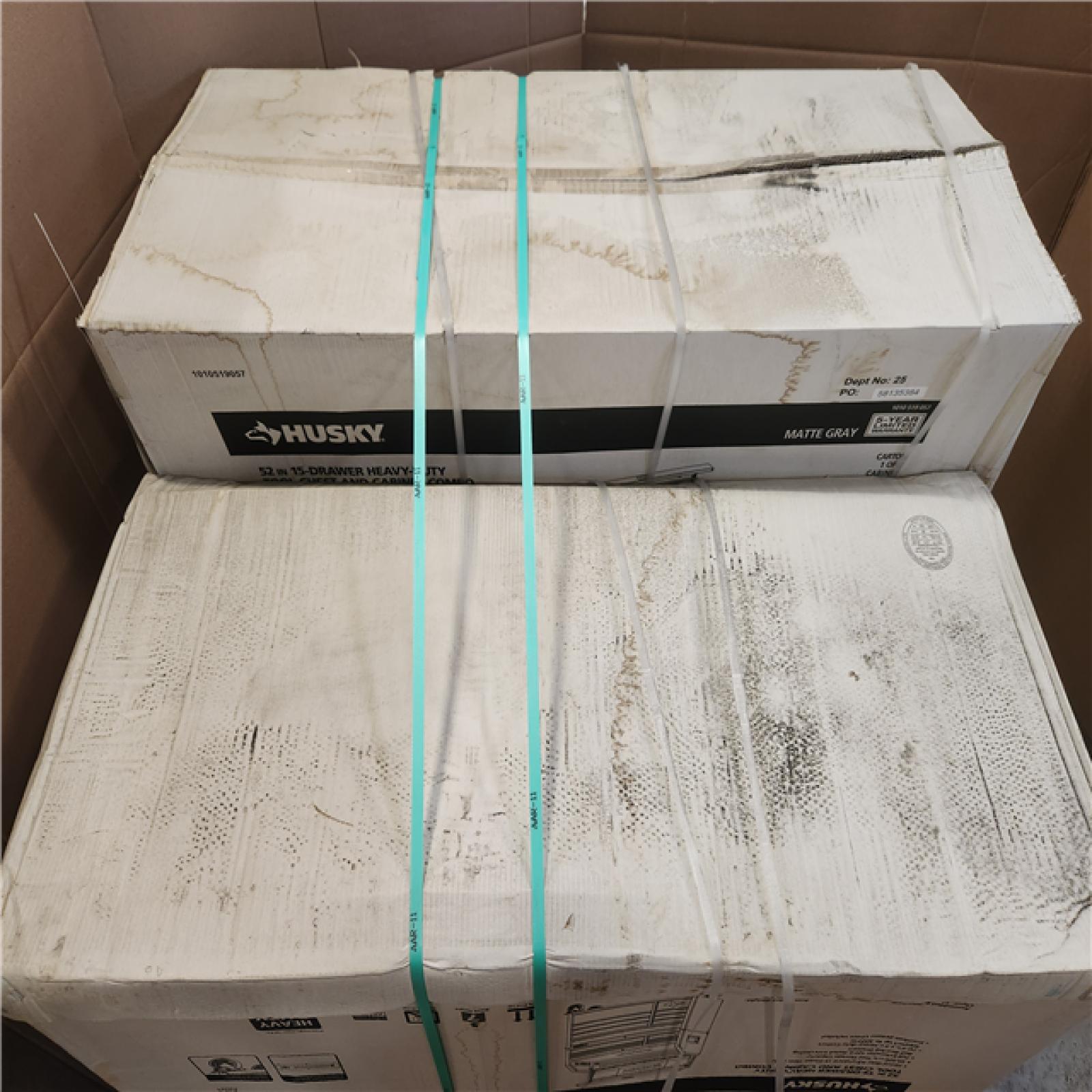 Phoenix NEW Husky Heavy-Duty 52 in. W 15-Drawer Matte Gray Steel Rolling Tool Chest Combo