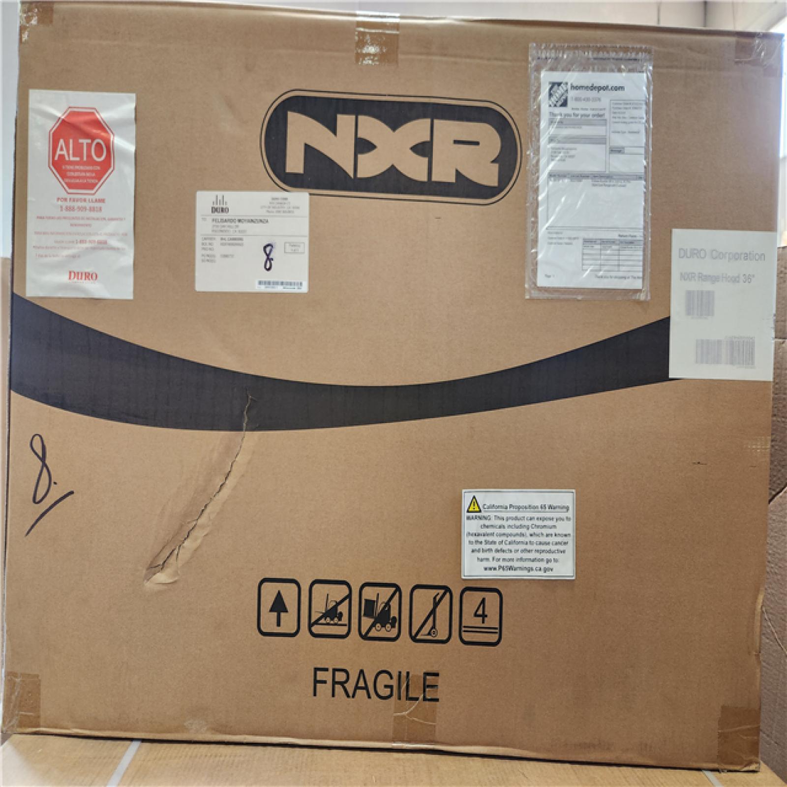 Phoenix Location NEW NXR Entree Bundle 36 in. 5.5 cu. ft. Pro-Style Gas Range with Convection Oven and Range Hood in Stainless Steel and Black (SEALED)