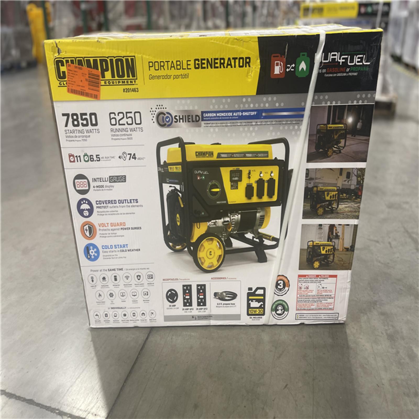 NEW! - Champion Power Equipment 7850/6250-Watt Recoil Start Storm Ready Gasoline and Propane Powered Dual Fuel Portable Generator