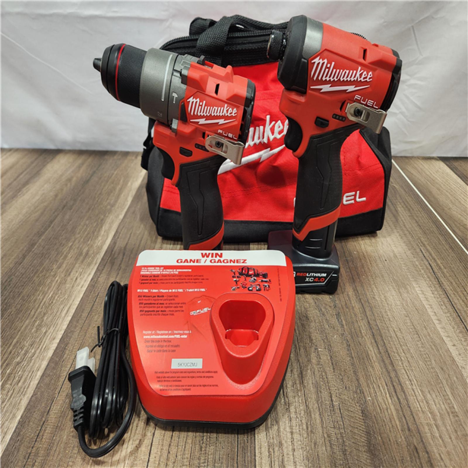 AS-IS- Milwaukee 12V Brushless Hammer Drill and Impact Driver Combo Kit