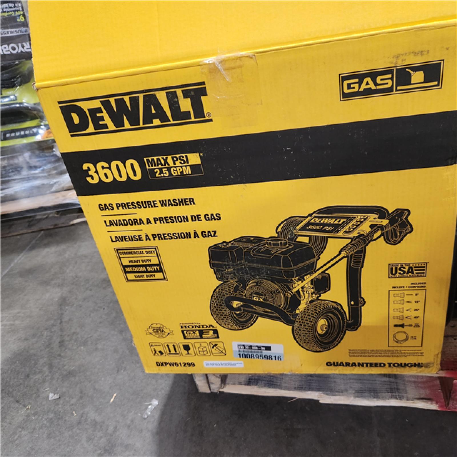 Dallas Location - As-Is DEWALT DXPW61299 3600 PSI 2.5 GPM Gas Pressure Washer