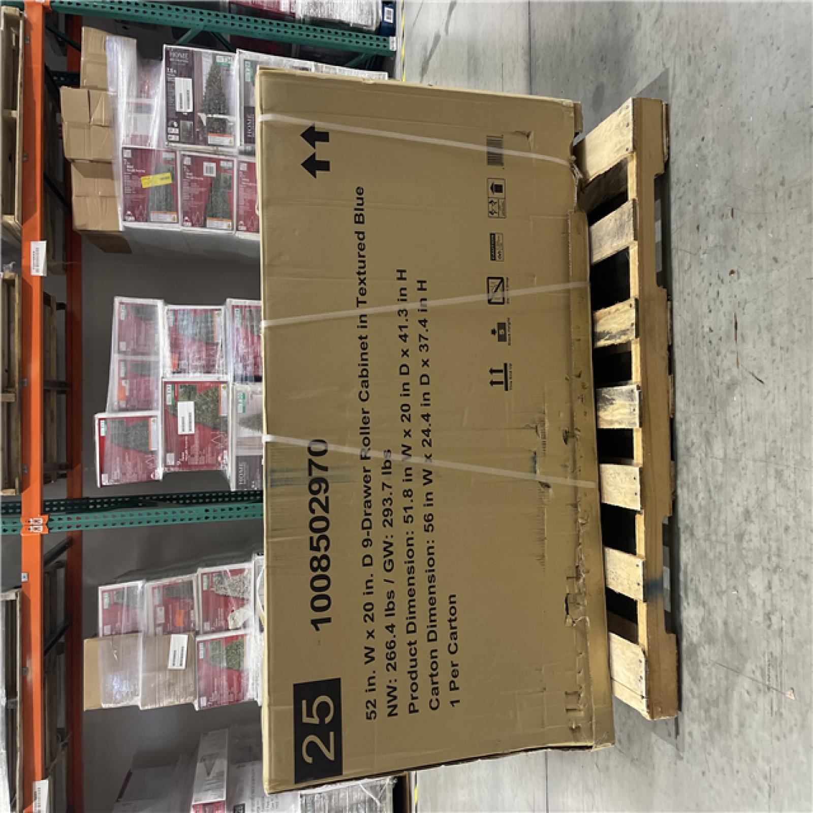 DALLAS LOCATION - Husky Heavy-Duty 52 in. W x 20 in. D 9-Drawer Matte Blue Rolling Tool Cabinet