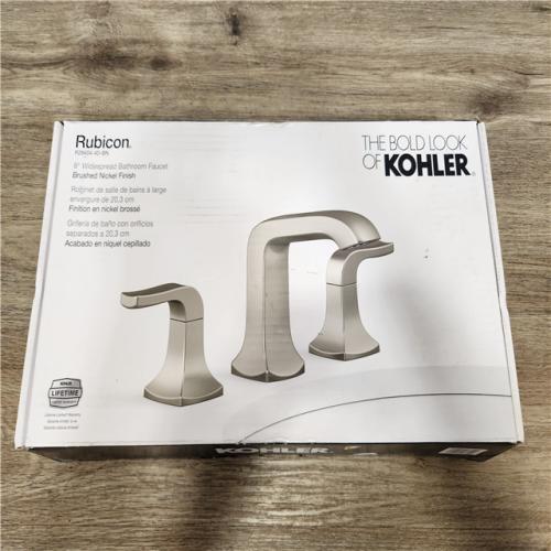 Phoenix Location NEW KOHLER Rubicon 8 in. Widespread Double Handle Bathroom Faucet in Vibrant Brushed Nickel