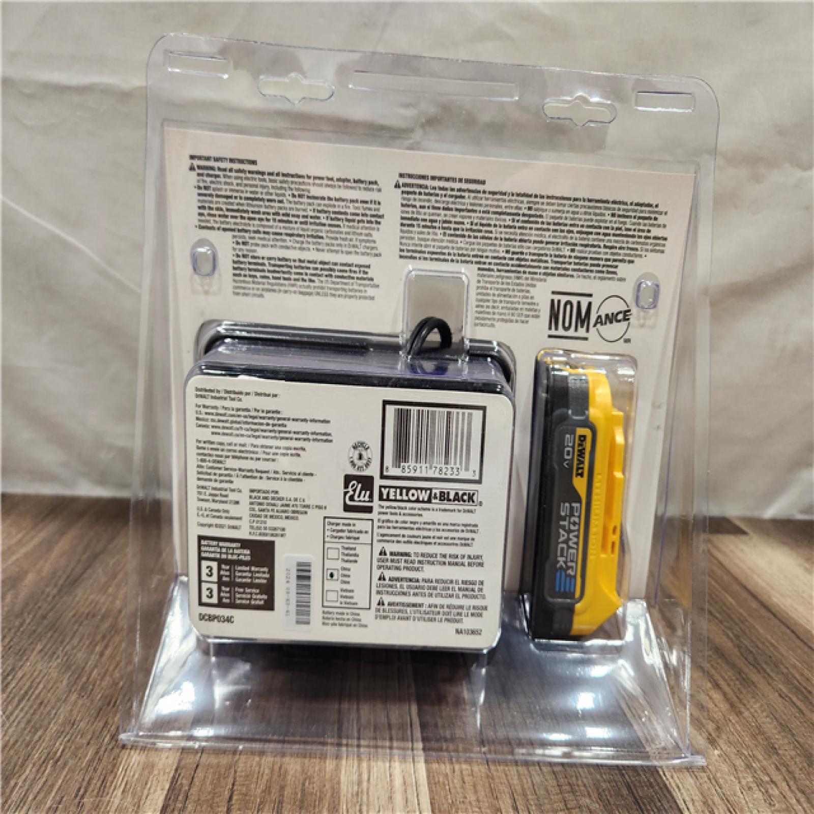 NEW- DEWALT DCBP034C 20V MAX Starter Kit with PowerStack Lithium-Ion Compact Battery and Charger