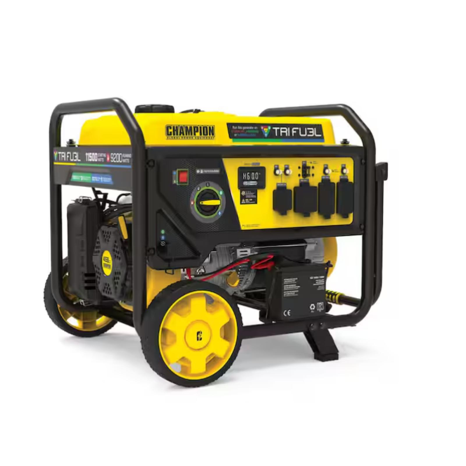 DALLAS LOCATION- Champion Power Equipment 11 500/9 200-Watt Portable Generator Tri Fuel