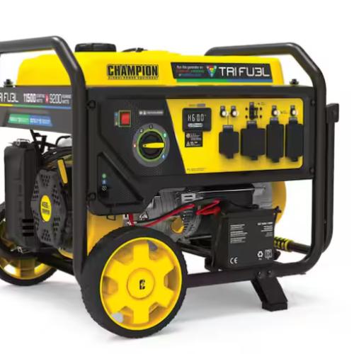 DALLAS LOCATION- Champion Power Equipment 11 500/9 200-Watt Portable Generator Tri Fuel