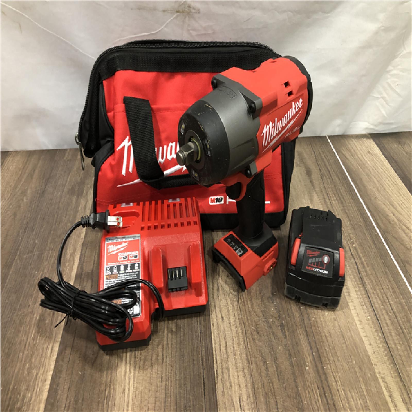 AS-IS Milwaukee FUEL 18V Lithium-Ion Brushless Cordless 1/2 in. Impact Wrench w/Friction Ring Kit