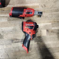 HOUSTON LOCATION - AS-IS (APPEARS LIKE NEW) Milwaukee 3453-22HSR M12 FUEL 12V Lithium-Ion Cordless 3/8 in. Ratchet and 1/4 in. Impact Driver Kit